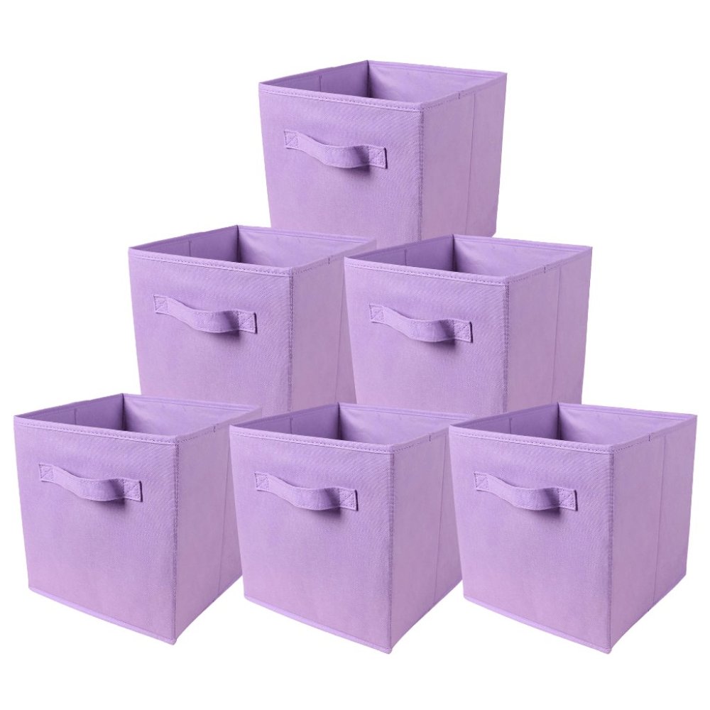 Foldable Fabric Cube Storage Bin - Light Purple